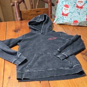 Huk Boys Sz L Distressed Black Hoodie Sweatshirt